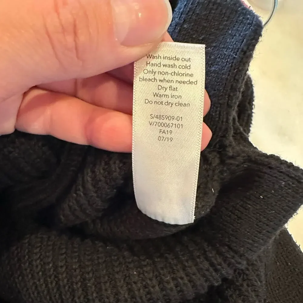 Athleta West End Ribbed Knit Side Slit Hem D-Ring Black Tunic Sweater Size XS